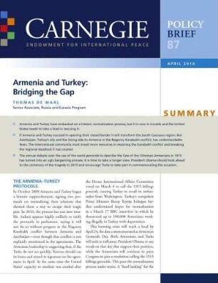 Armenia and Turkey : bridging the gap