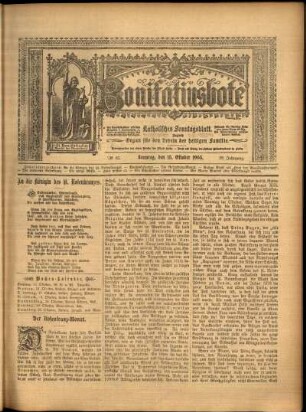 Erste Ausgabe vom Sonntag, den 15. Oktober 1905.