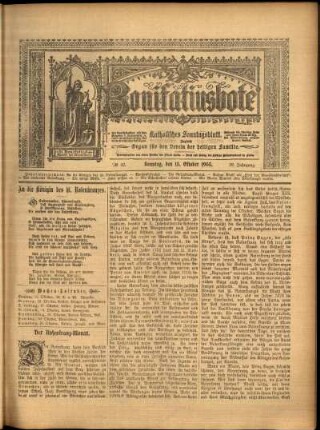 Erste Ausgabe vom Sonntag, den 15. Oktober 1905.
