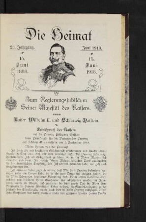 Zum Regierungsjubiläum Seiner Majestät des Kaisers. Kaiser Wilhelm II. und Schleswig-Holstein.