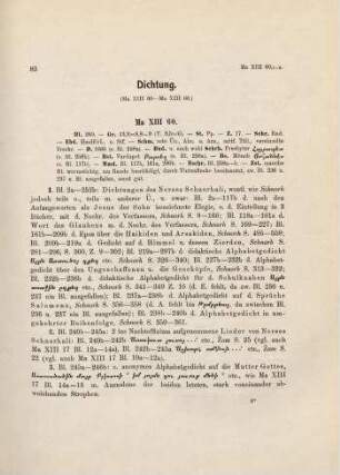 83-106, Dichtung: Ma XIII 60 bis Ma XIII 66