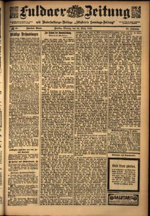 Zweite Ausgabe vom Montag, den 24. März 1902.