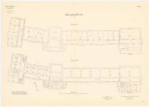 Kriegsschule der Garnison Potsdam: Grundriss 3. Obergeschoss, Dachgeschoss 1:100
