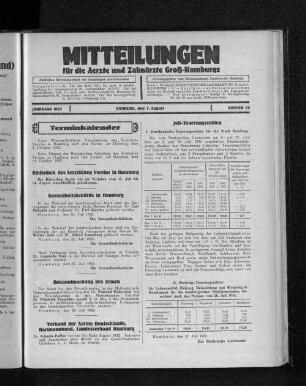 Jahrgang 1932, Hamburg, den 7. August, Nummer 32