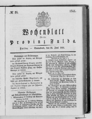 Nr. 26, Ausgabe vom 26. Juni 1841 [S. 468/469 fehlt]