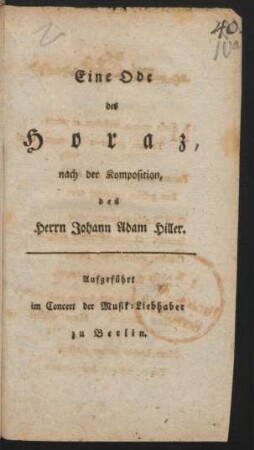Eine Ode des Horaz