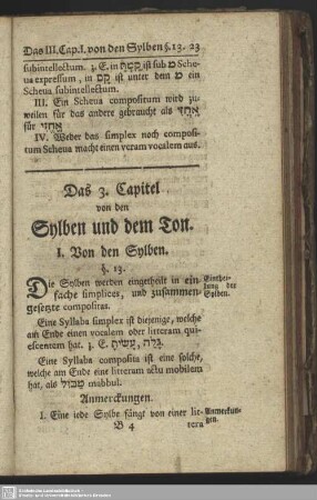 Das 3. Kapitel von den Sylben und dem Ton.