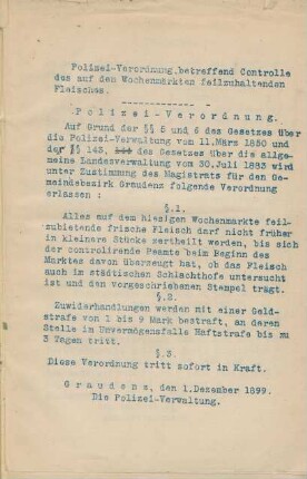 Polizei-Verordnungen.