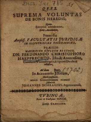 Suprema Voluntas De Bonis Heredis