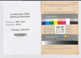 Entnazifizierung Heinrich Franzen , geb. 22.12.1901 (Regierungsinspektor)