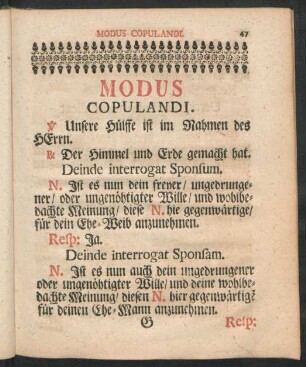 Modus Copulandi