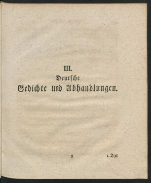 III. Deutsche Gedichte und Abhandlungen