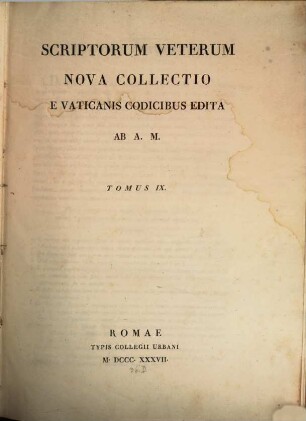 Scriptorum veterum nova collectio, 9