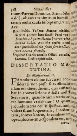 318-336, Dissertatio Matutina