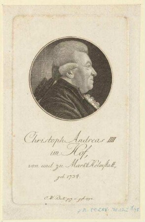 Christof Andreas III. (= IV.) Imhoff; geb. 1734