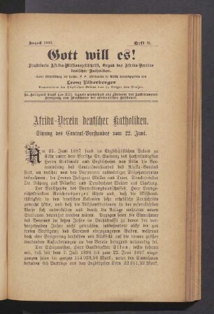 Heft 8. August 1897