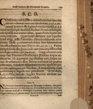 Disp. iur. de codicillis parentum inter liberos ex privilegio conditis