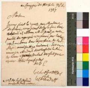 Brief des österreichischen Feldmarschalls Friedrich Heinrich Graf von Seckendorff an unbekannt (in französischer Sprache)