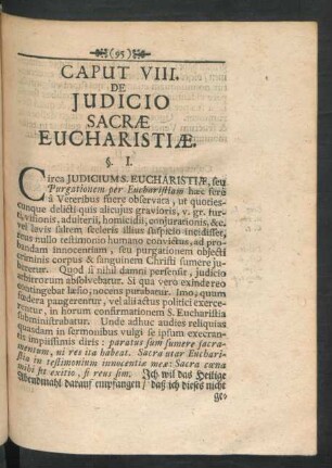 Caput VIII. De Iudicio Sacrae Eucharistiae.