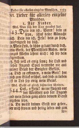 Lieder für allerley einzelne Menschen.