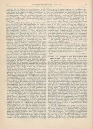 156-160 [Rezension] Sabatier, Aug., L‘origine du péché dans le système théologique de Paul