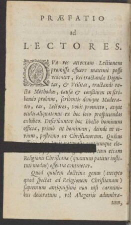 Praefatio ad Lectores