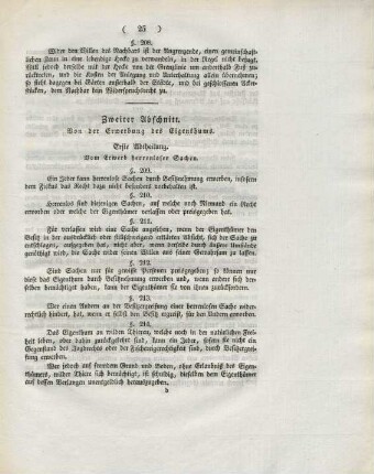 Zweiter Abschnitt. Von der Erwerbung des Eigenthums.