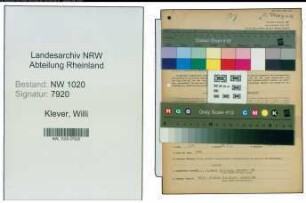 Entnazifizierung Willi Klever , geb. 02.03.1888 (Fabrikant)