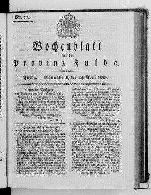 Nr. 17, Ausgabe vom 24. April 1830