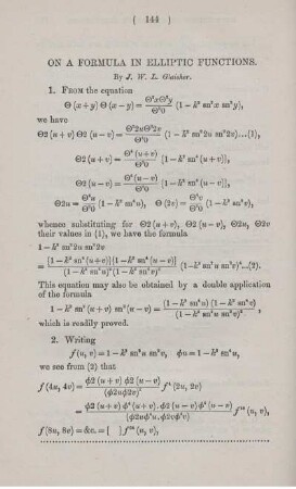 On a formula in elliptic functions.