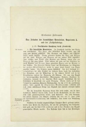 Siebenter Zeitraum. Das Zeitalter der französischen Revolution, Napoleons I. und der Freiheitskriege