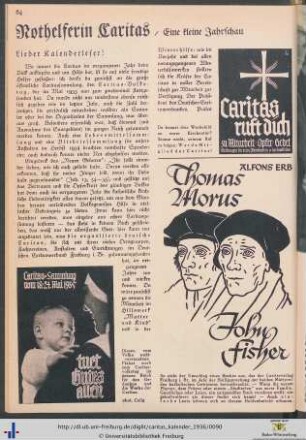 Nothelferin Caritas. Eine kleine Jahrschau.