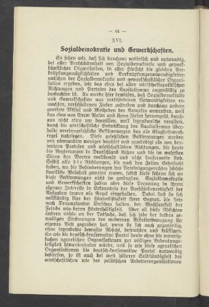 XVI. Sozialdemokratie und Gewerkschaften