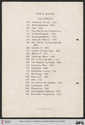 Paul Klee (Nr. 118-143)