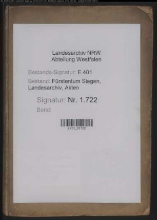 Verzeichnisse der Kirchengüter zu Fellinghausen, der Ferndorfer Kirchengüter zu Osthelden und Müsen, der Kirchengüter zu Obersetzen und Dornseifen, der Kirchengüter zu Hilchenbach und des Hofes Klingelseifen, der Hilchenbacher Kirchengüter zu Afholderbach, der Kirchengüter zu Fischbach und Holzklau