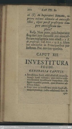 Caput XII. De Investitura Feudi