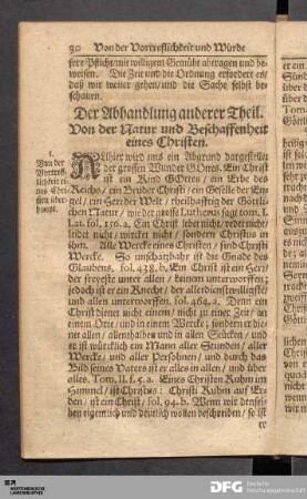 Der Abhandlung anderer Theil. Von der Natur und Beschaffenheit eines Christen.
