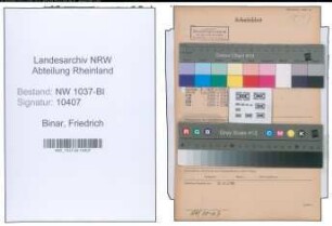 Entnazifizierung Friedrich Binar , geb. 25.02.1898 (Steuersekretaer)