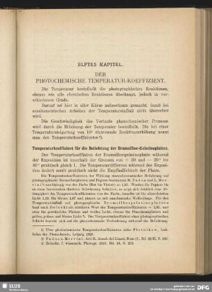 Elftes Kapitel. Der photochemische Temperatur-Koeffizient
