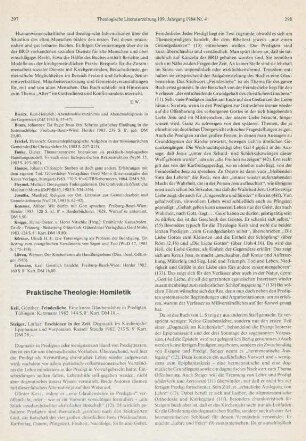 Praktische Theologie: Homiletik