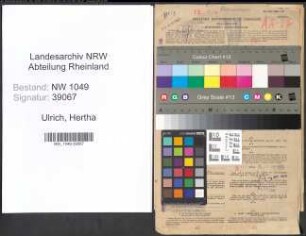 Entnazifizierung Hertha Ulrich , geb. 09.09.1910 (Sekretaerin)