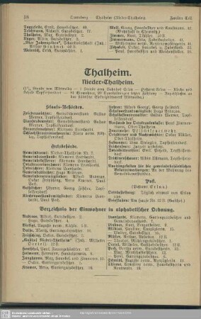 Thalheim (Obert-Talheim; Nieder-Thalheim)