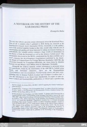 A Notebook On The History Of The Karamanli Press Evangelia Balta