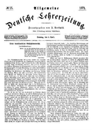 Ueber konfessionslosen Geschichtsunterricht