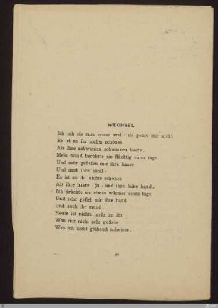 Wechsel : [SW I: keine Sigle]; [SW I, S. 77/129]