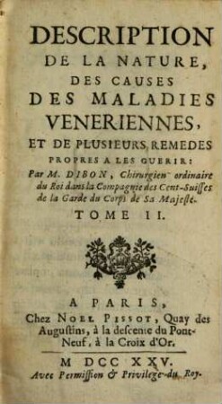 Dissertation Sur Les Maladies Veneriennes, Tome II.