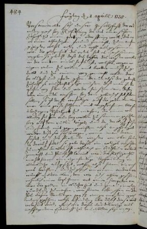 Freytag d 1 aprill 1735.