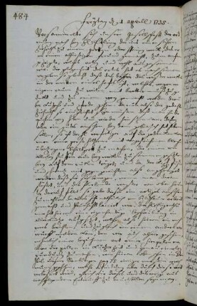 Freytag d 1 aprill 1735.