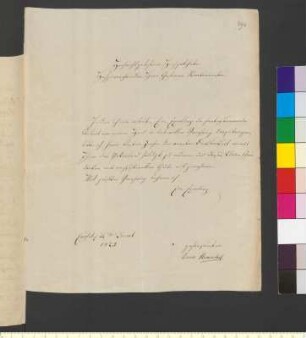 Brief von Henschel, Werner an Goethe, Johann Wolfgang von