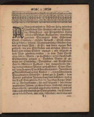 Christlicher Lebens-Lauff